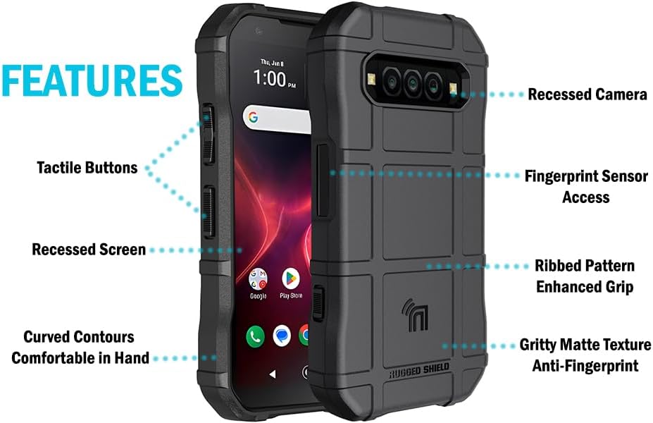 Nakedcellphone Serie Special Ops compatible con Kyocera DuraForce Pro 3, funda protectora resistente contra huellas, textura de agarre mate, verde