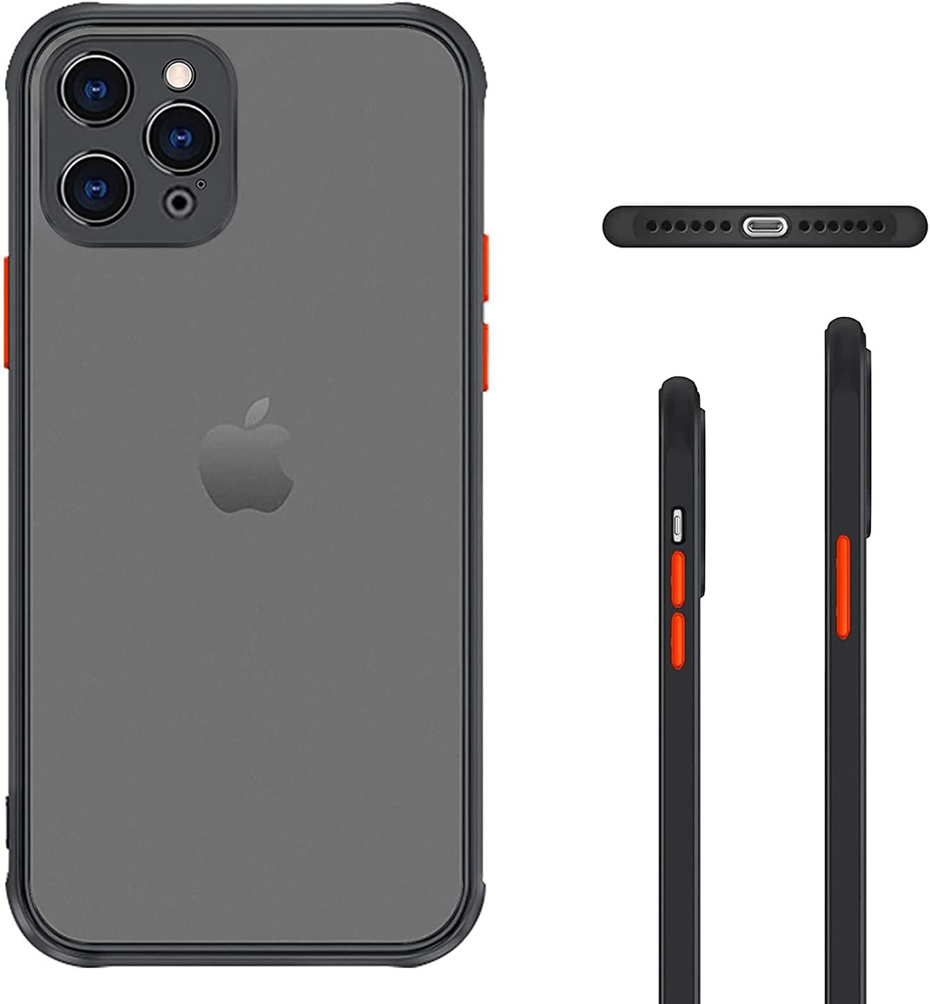 ZEZHOU Funda para iPhone 13 Pro con protector de lente de cámara de 6.1 pulgadas, cubierta de cuerpo completo a prueba de golpes, borde plano suave,