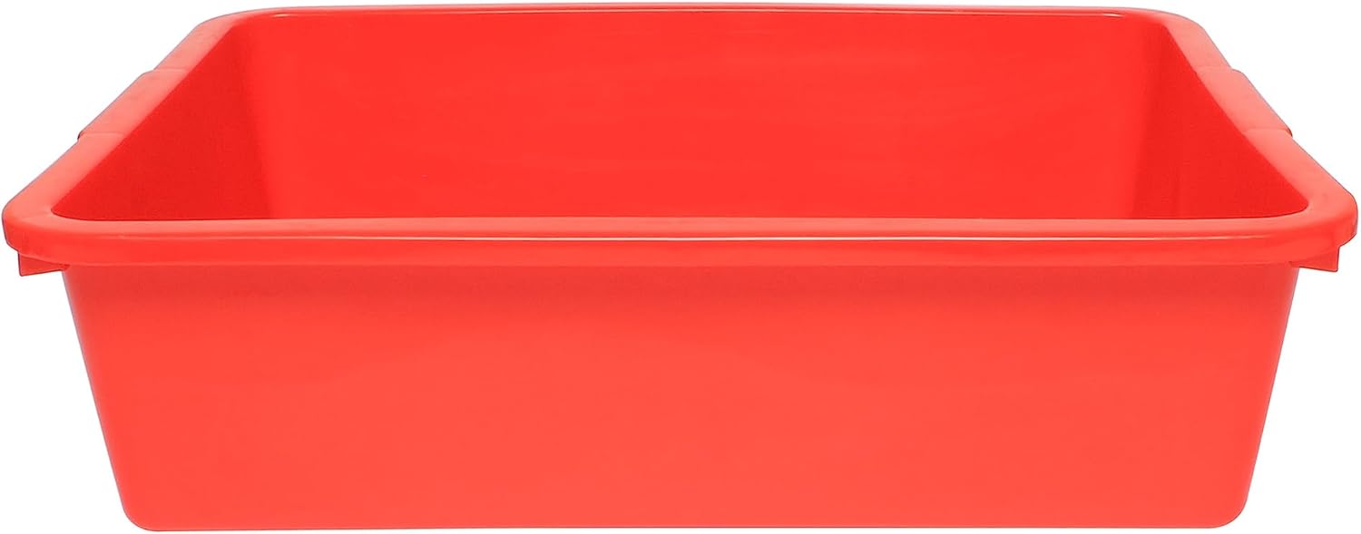 TrueCraftware Caja de autobús de cocina de 19-12 x 15-12 x 5-38 pulgadas, caja de autobús de cocina con bordes exteriores, bañera de plástico