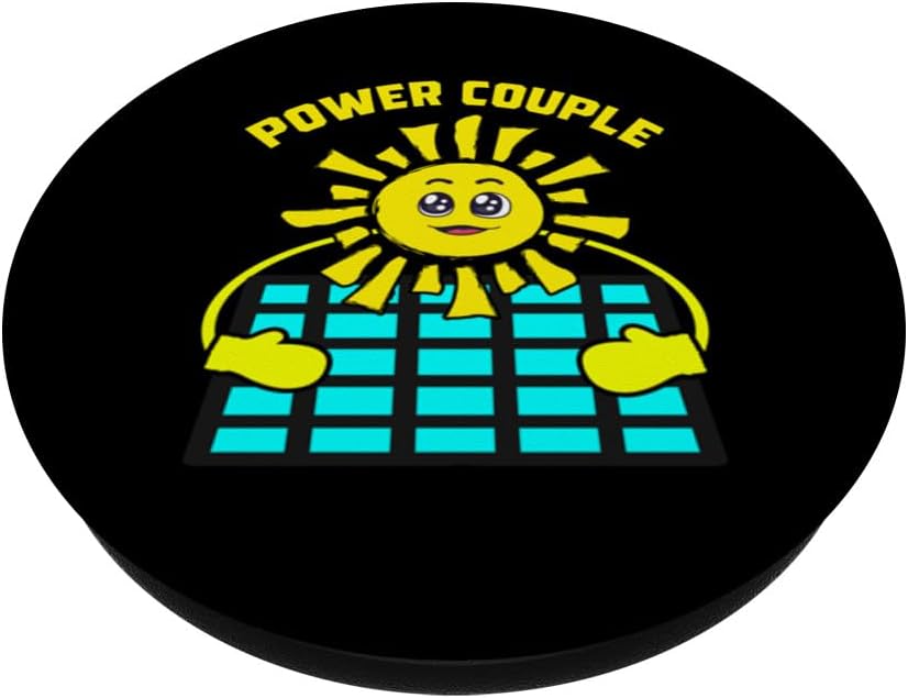Power Couple Sun and Solar Panel Energy PopSockets Swappable PopGrip