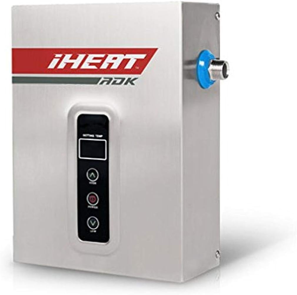 Calentador de agua eléctrico iHeat S-9240V 39A 9kW, con cerramiento de acero inoxidable de 7,2″ x 11″ x 3″ 12″ CPT 36pies AWG N.8, -P