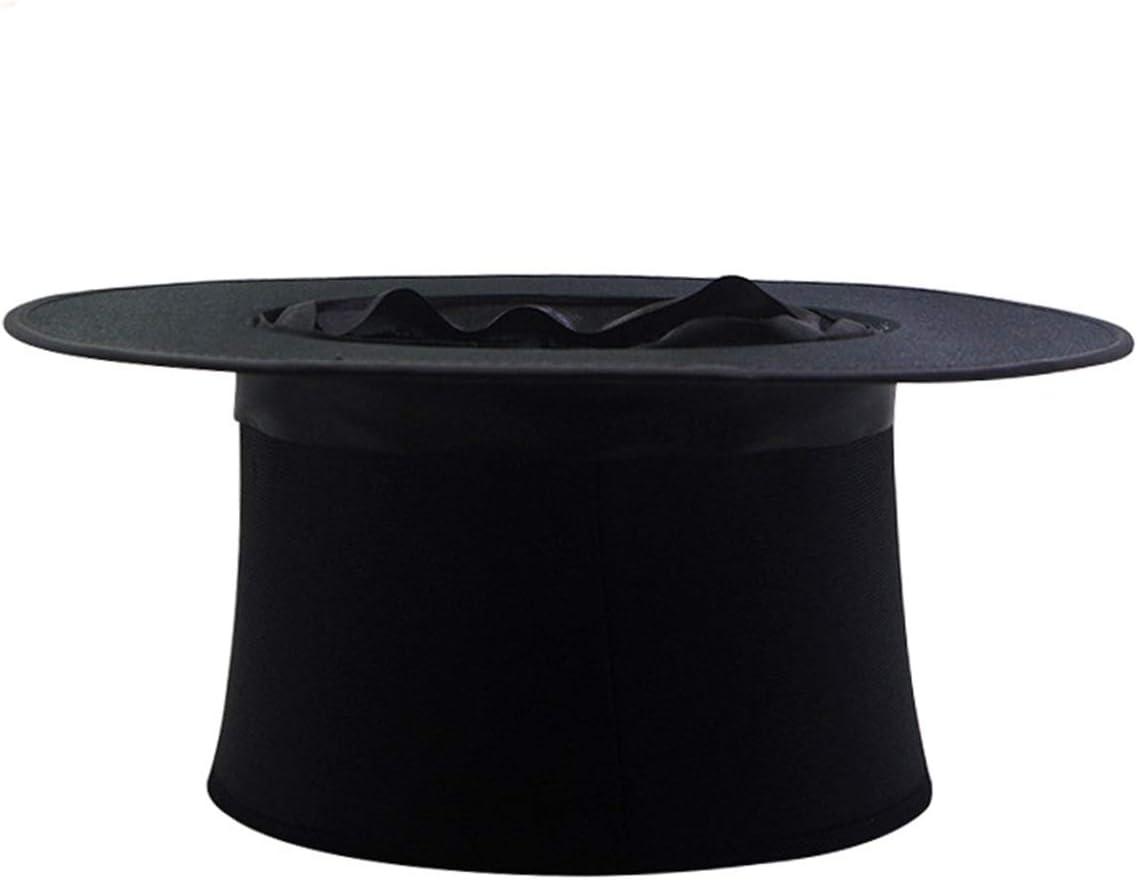 WSNMING Sombrero plegable de la parte superior del sombrero-mago plegable de la parte superior negra del sombrero de primavera del truco de la magia