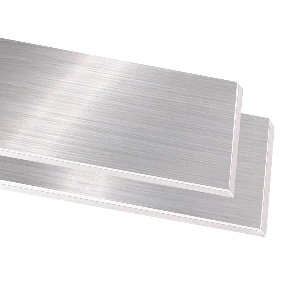 Barra plana de acero inoxidable 304, calibre 26 (0.020 in) × 1.2 x 12 pulgadas, 2 piezas, hoja de acero de aleta cepillado, placa de acero de
