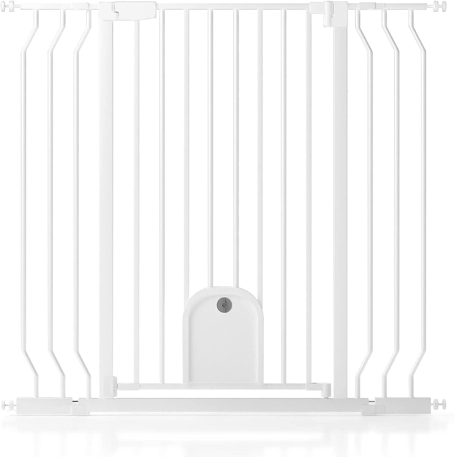 Puerta de bebé con puerta de gato para escaleras, cierre automático y fácil de pasar, puertas para mascotas para perros para escaleras de 29.5 a