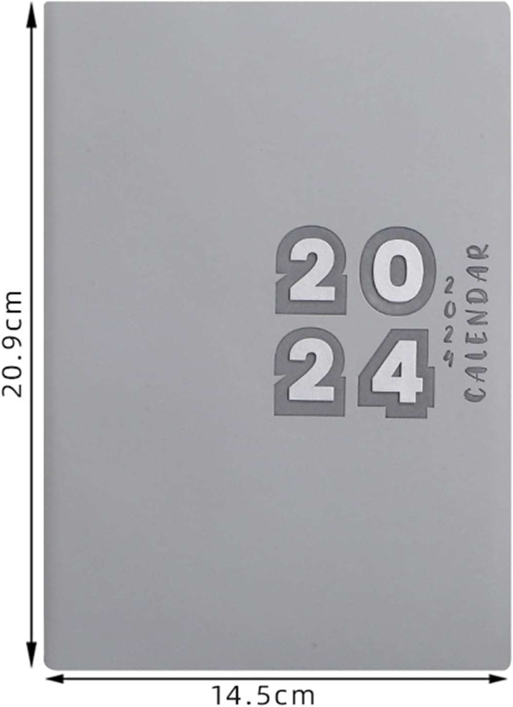 Frogued Agenda de escritura suave 2024 mensual de piel sintética, 12 meses, calendario A5, 155 hojas, pestañas de encuadernación de alambre, libro