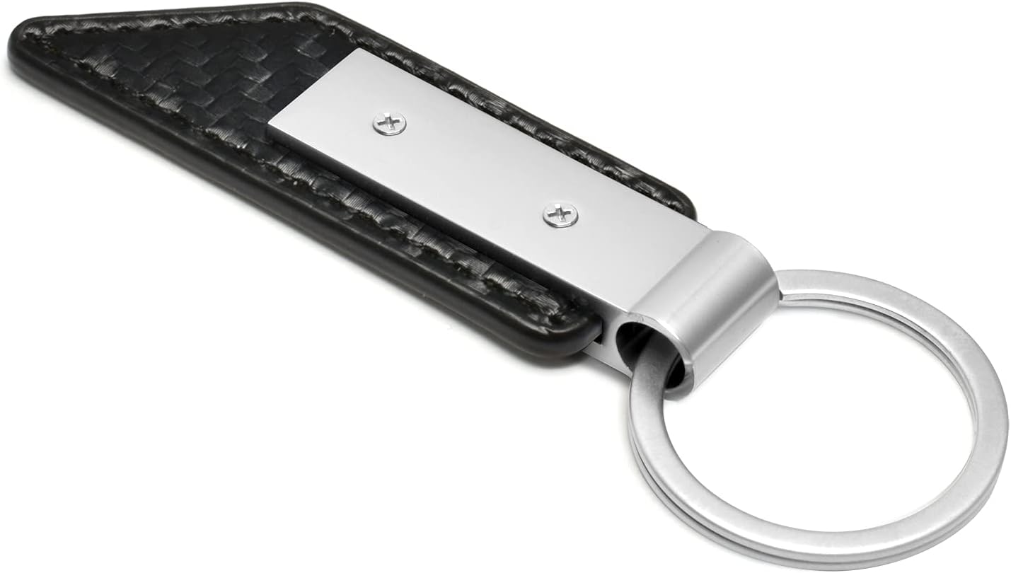 Compatible con Ford F-150 2015 en fibra de carbono textura negro PU correa de cuero llavero
