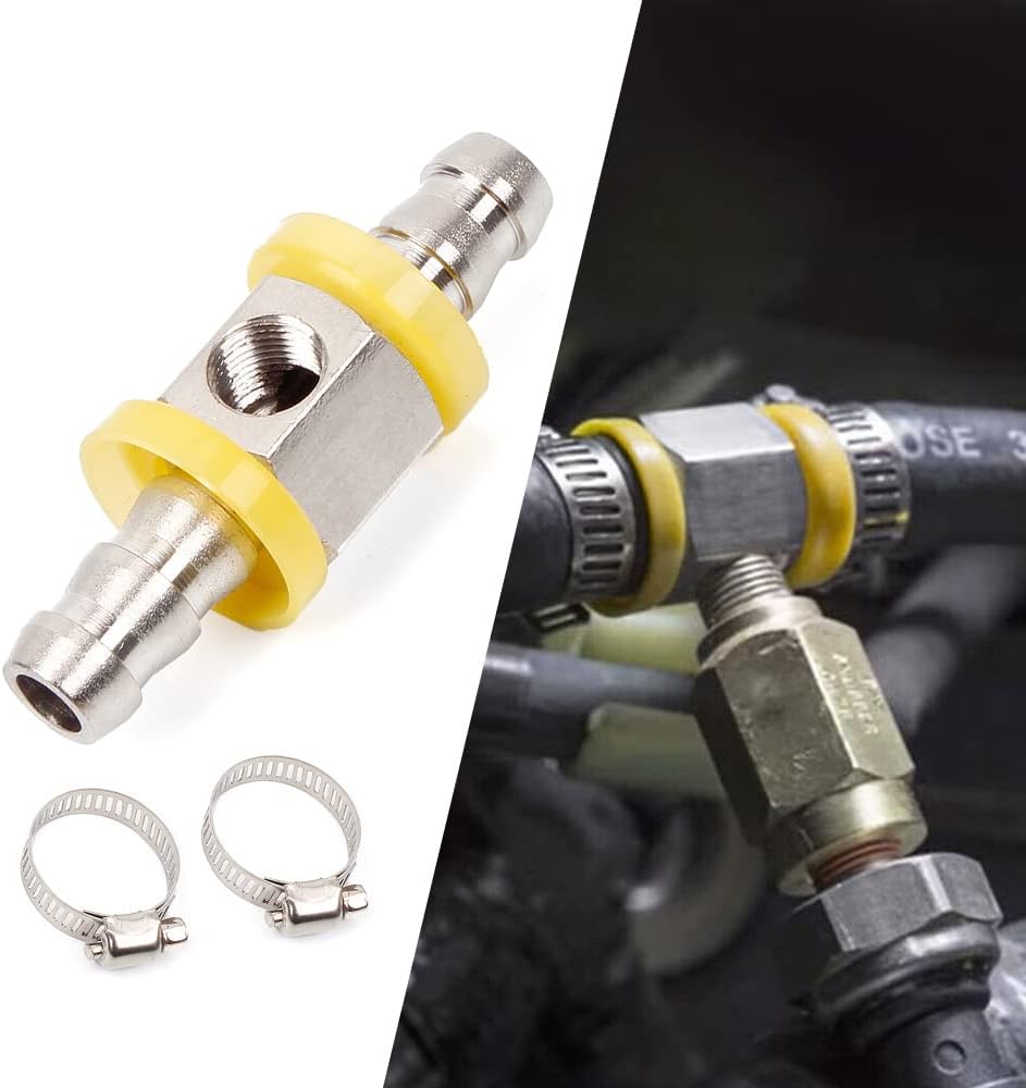 38 “Línea de combustible de presión de combustible con púas de bloqueo en T adaptador de montaje en T incluye abrazaderas