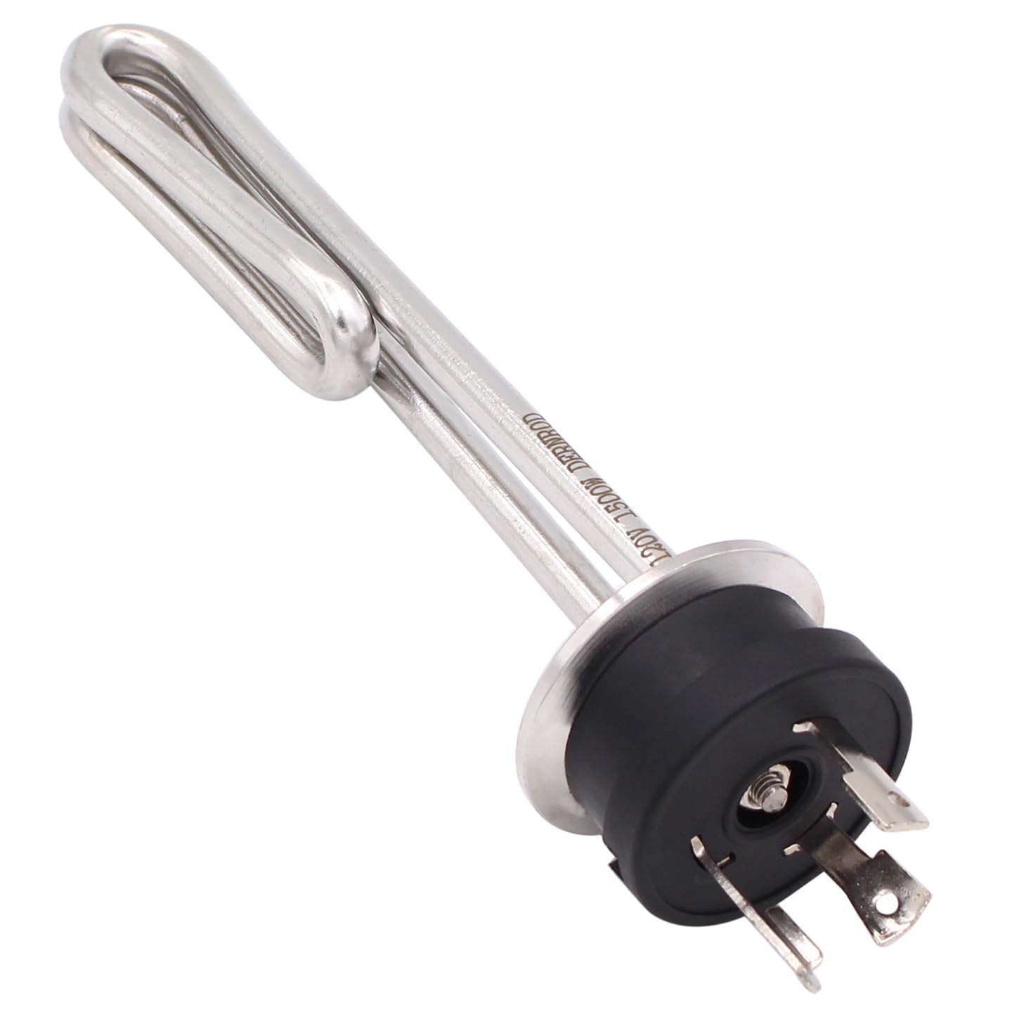 DERNORD Calentador de agua de inmersión de acero inoxidable con triple abrazadera plegable de 120 V 1500 W con enchufe de bloqueo eléctrico de 3
