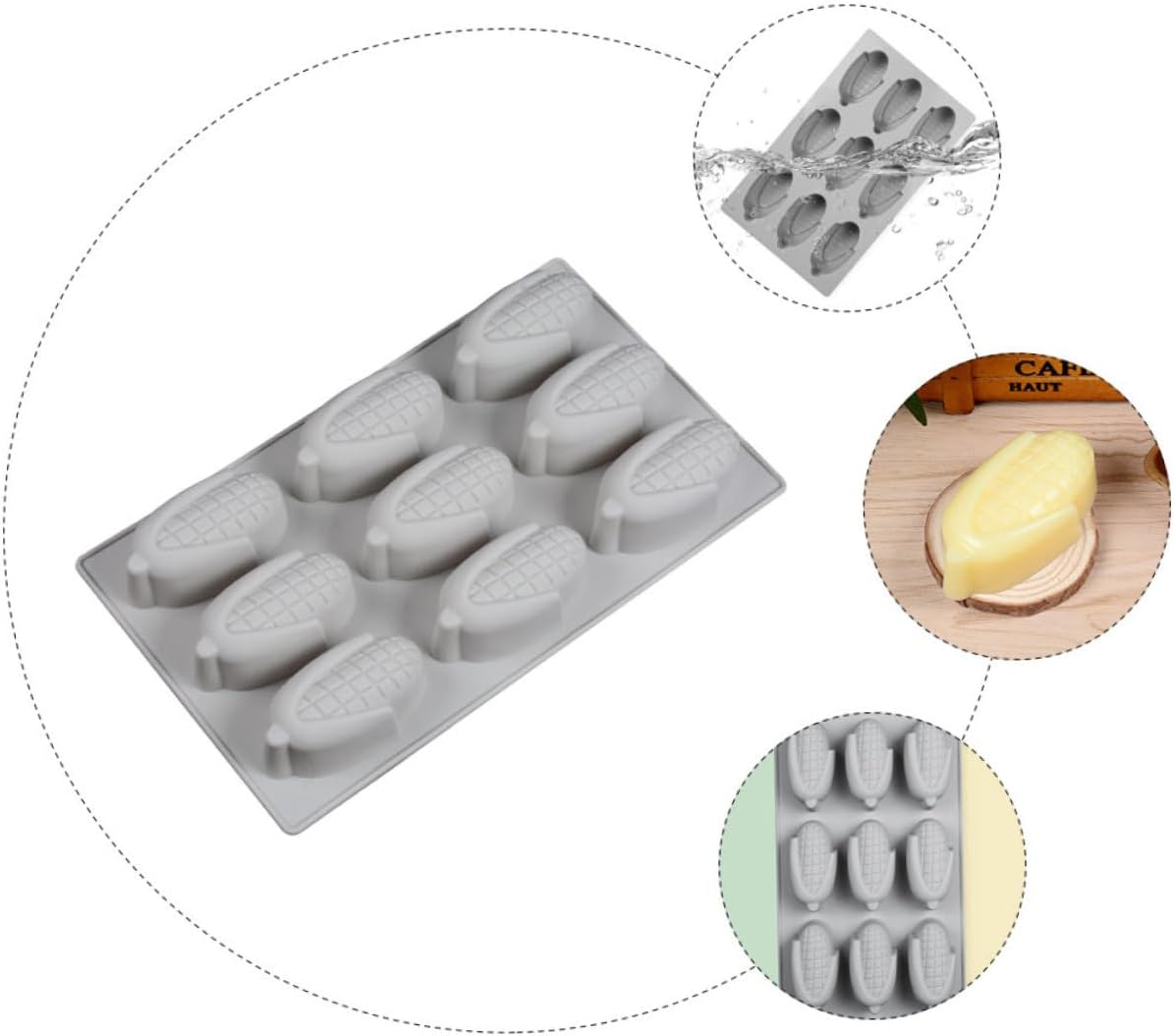 KICHOUSE Silicone Chocolate Mold Molde De Para Resina Cookie Mold Corn Candy Mold Silicone Mold Cute Silicone Candy Mold Candy Baking Mold Candy