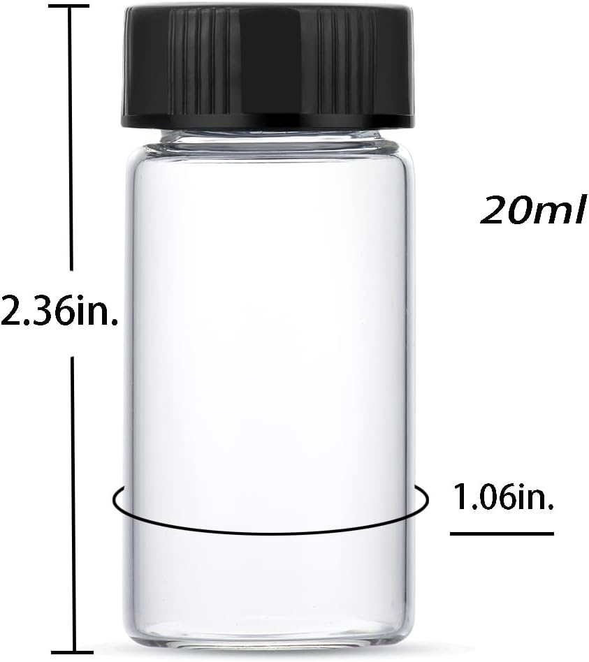 BKMAMLAB Frascos de vidrio pequeños transparentes de 0.7 fl oz 30 piezas con tapones de rosca (30 piezas)