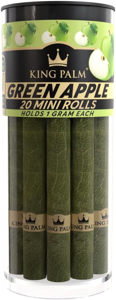 King Palm Conos de tamaño mini  (20 rollos en total)  Hojas de palma naturales pre enrolladas  Conos totalmente naturales  Filtro de cáscara de maíz