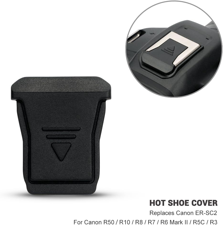 JJC Paquete de 2 protectores de tapa para cámara Canon EOS R50 R10 R8 R7 R6 Mark II R5C R3, sustituye a la cubierta de zapata Canon ER-SC2