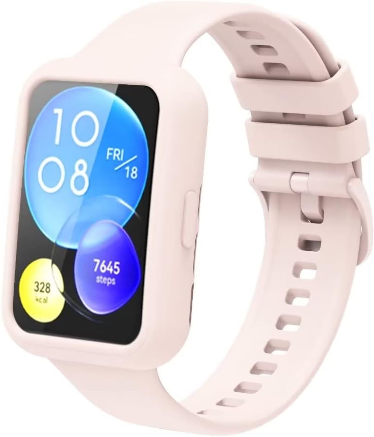 iPartsonline Correa de repuesto compatible con Huawei Watch Fit 2 Active Smart Watch Sport Correa de silicona con funda