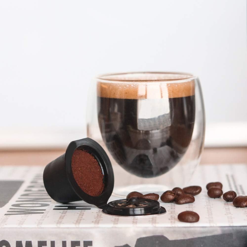 i Cafilas Cápsulas reutilizables recargables Filtro de cápsula de café compatible con máquinas de café Nespresso con cepillo de cuchara de café