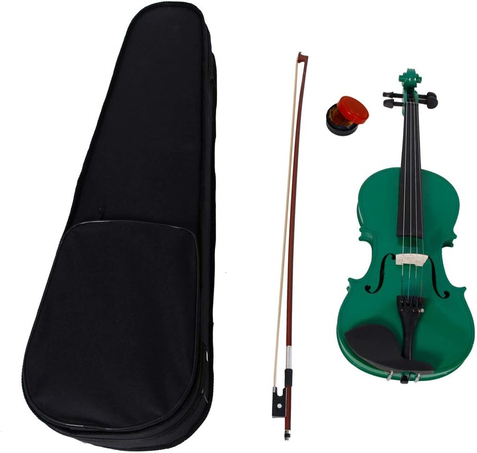 Juego de violín acústico 44, hecho a mano, violín acústico para estudiantes, paquete para principiantes, estuche de transporte, arco y colofonia