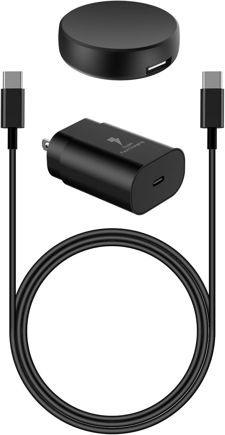 Cargador de reloj Galaxy (dividido) C cable de carga rápida, cargador súper rápido de 25 W compatible con Galaxy Watch 66 Classic5 Pro544 Classic y