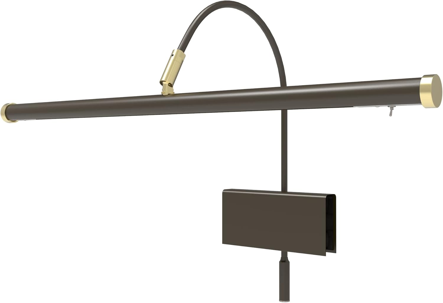 Cocoweb Lámpara de clip LED de bajo consumo regulable regulable con pantalla de luz giratoria – Bronce caoba con detalles de latón – GPLED19MBD