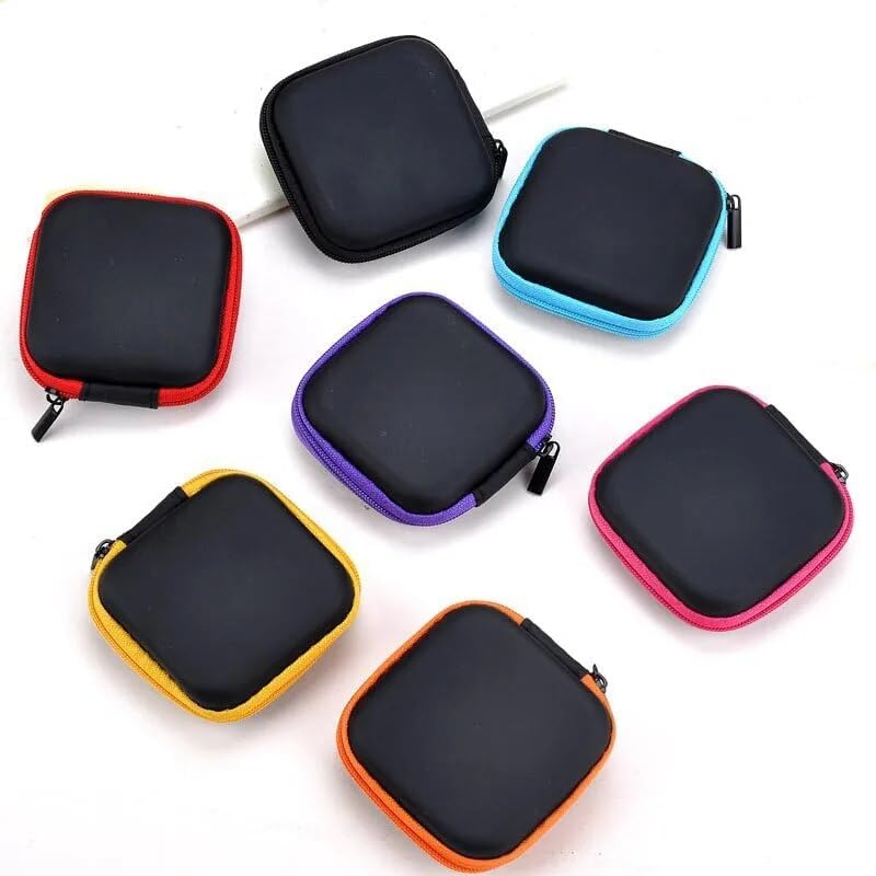 Paquete de 3 bolsas de transporte para auriculares, estuche de almacenamiento duro para auriculares inalámbricos con cable en auriculares para