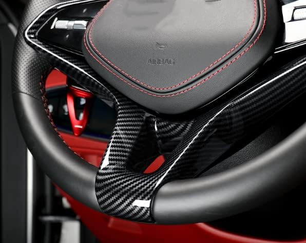 Funda de volante de fibra de carbono compatible con accesorios Genesis GV70