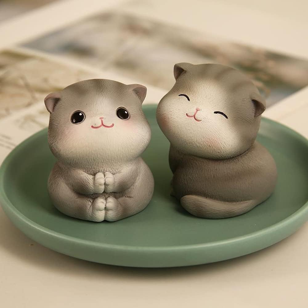 Molde de silicona con forma de gato 3D para pastel de temática animal, 4 piezas para dulces de chocolate, arcilla polimérica, jabón, moldes de