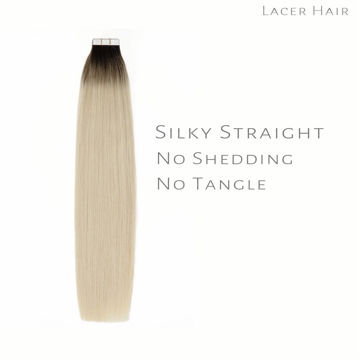 Lacerhair – Extensiones de cabello humano sin costuras de la mejor calidad, con Balayage y color degradado, de cabello humano 100% virgen, con cinta