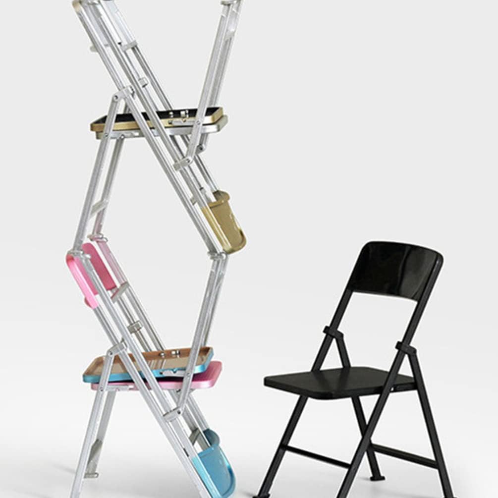 ibasenice Silla plegable para casa de muñecas, silla pequeña transparente, modelo de silla en miniatura, silla plegable en miniatura, sillas