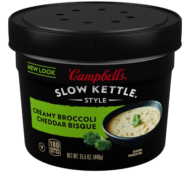 Campbell’s Slow Kettle Style – Bisque cremoso de brócoli cheddar, cuenco para microondas de 15.5 onzas (6)