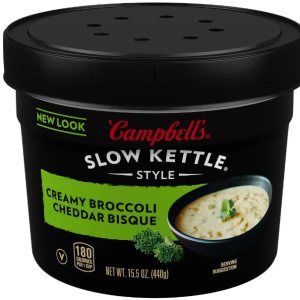 Campbell’s Slow Kettle Style – Bisque cremoso de brócoli cheddar, cuenco para microondas de 15.5 onzas (6) Campbell’s Slow Kettle Style – Bisque cremoso de brócoli cheddar, cuenco para microondas de 15.5 onzas (6)