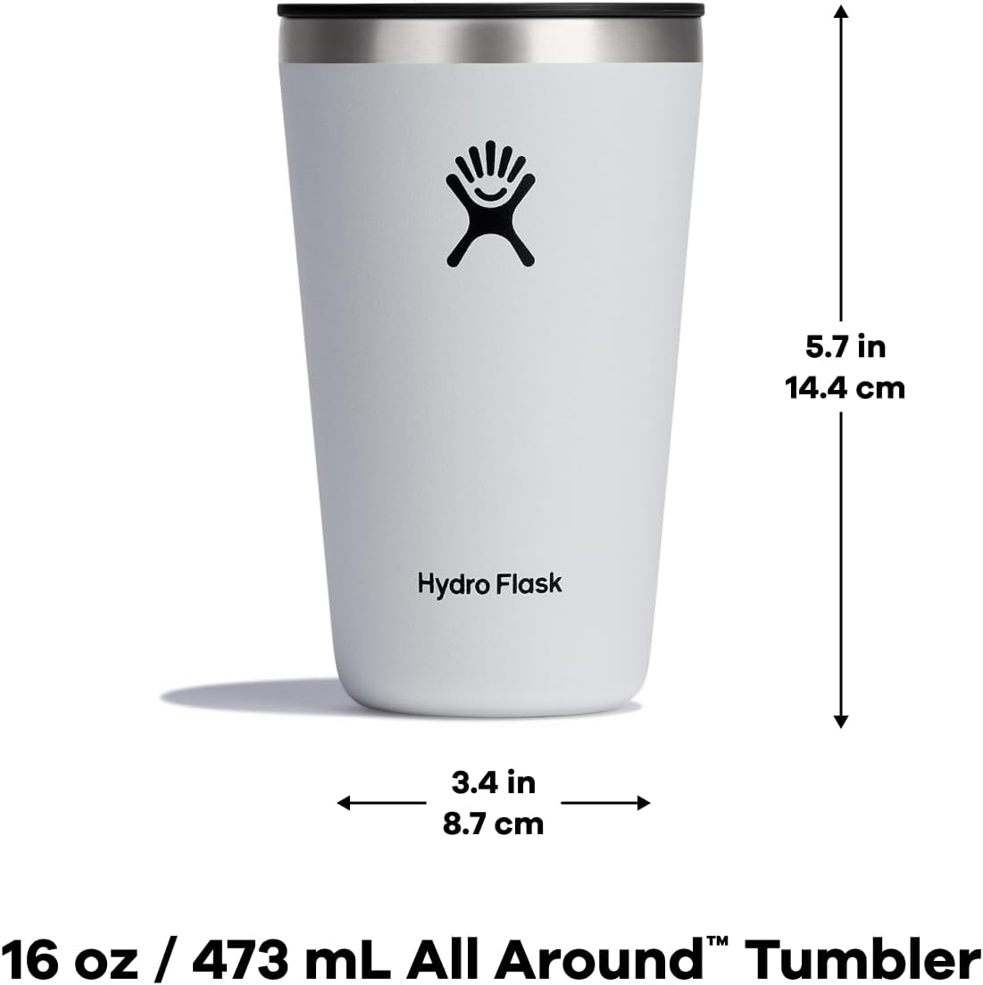Hydro Flask Vaso de acero inoxidable con tapa y aislamiento al vacío de doble pared