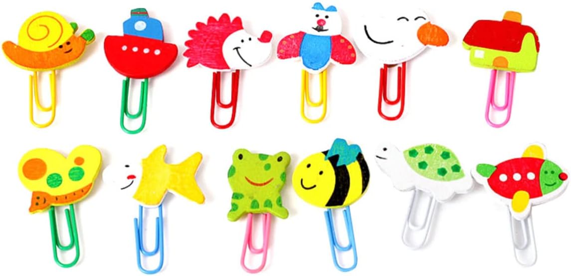 MAGICLULU 48 marcadores de animales lindos mini clips de papel de rana clips de carpeta clips de clip de papel clips para papel de dibujos animados