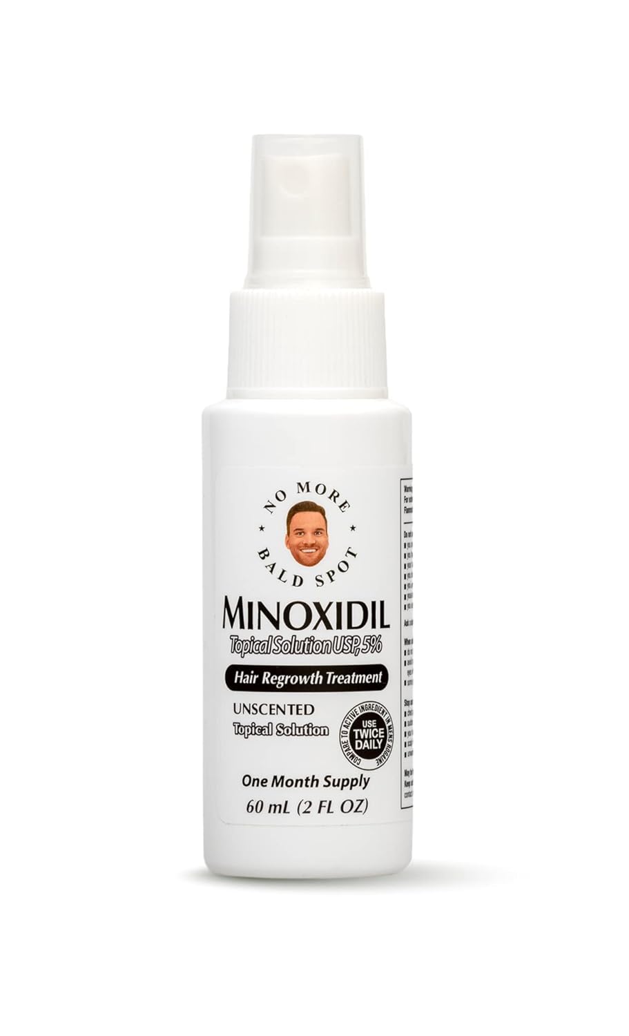 No More Bald Spot 5% de minoxidil para hombres – Tratamiento de crecimiento del cabello para mujeres – Tratamiento de pérdida de cabello – Solución