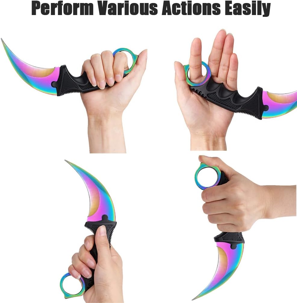 ZLIXING KARAMBIT – Cuchillo de campamento de hoja fija con funda para hombre, herramienta EDC para caza, supervivencia al aire libre, senderismo