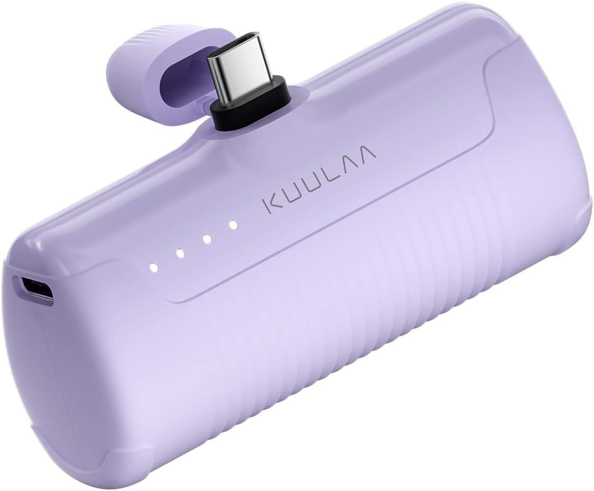 Kuulaa Cargador portátil USB C Power Bank 4500mAh pequeño cargador de teléfono portátil Android compacto enchufable paquete de batería portátil