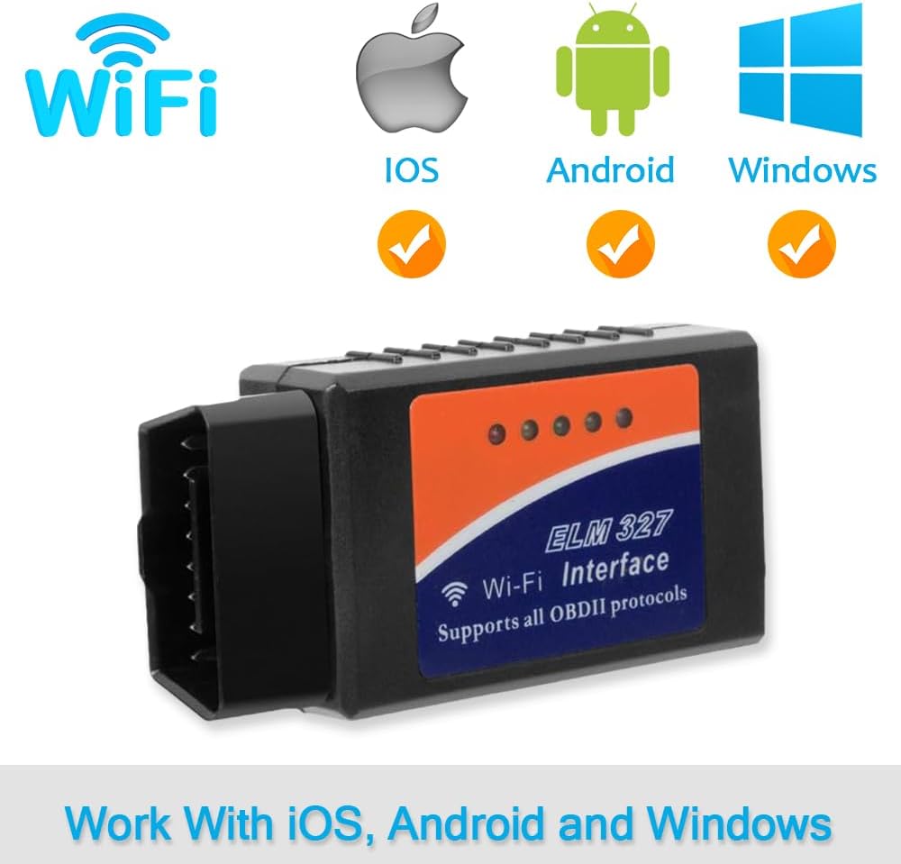 Elm327 WiFi OBD2 interfaz puede autobús escáner herramienta de diagnóstico con chip original 25k80 soporte iOSAndroid V2.1