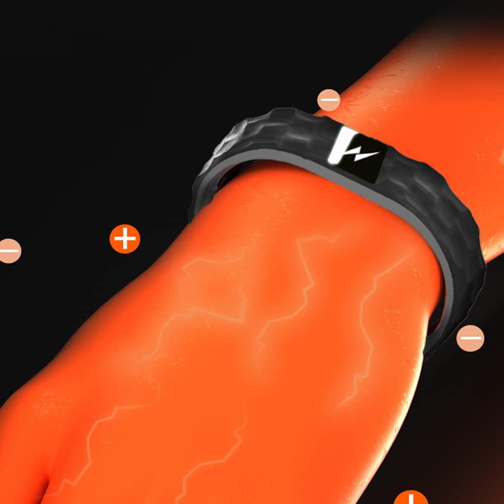Anti Static Wristband, Black Sport Power Balance Silicone Bracelet, Anion Germanium Winter Electrostatic Removal Rubber Wrist Strap for Men Women