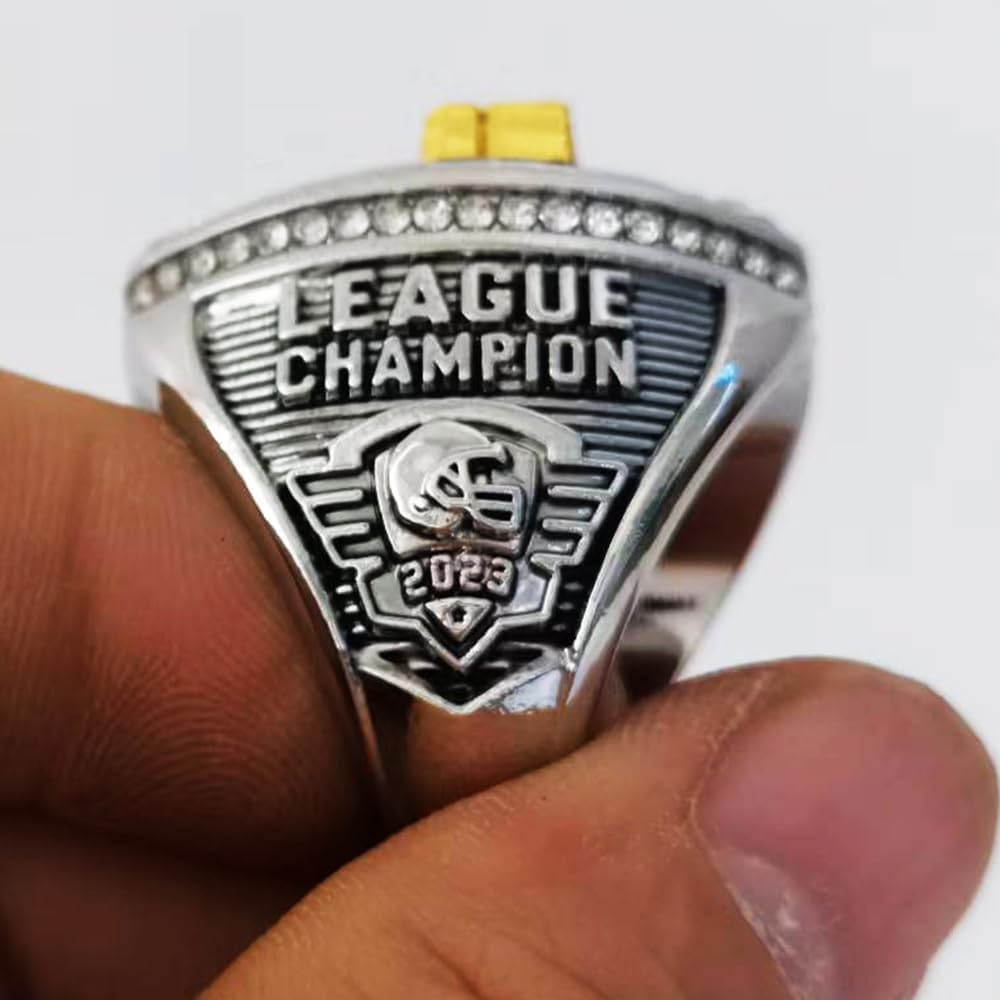 Anillo de campeonato de fútbol de fantasía 2023 Premio Trofeo Premio Deporte MVP ganador FFL League Champion Ring con caja