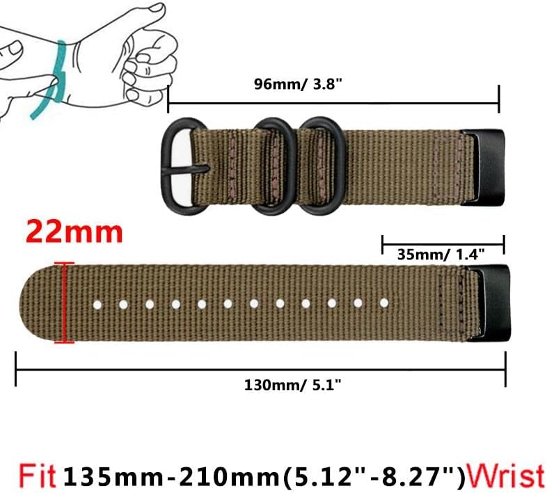 Abanen Bandas de nailon para Fitbit Charge 6  Charge 5, correa de nailon tejido de secado rápido con cierre de anillo de acero inoxidable ajustable