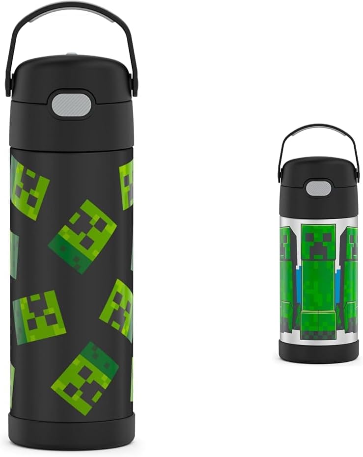 THERMOS FUNTAINER – Botellas de agua de Minecraft, 16 onzas y 12 onzas