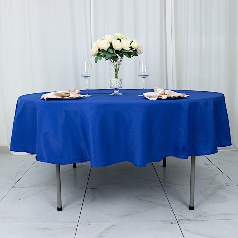 Balsa Circle Mantel redondo de poliéster de 90 pulgadas, color azul real, de alta calidad, para bodas, fiestas, banquetes, recepciones, eventos,