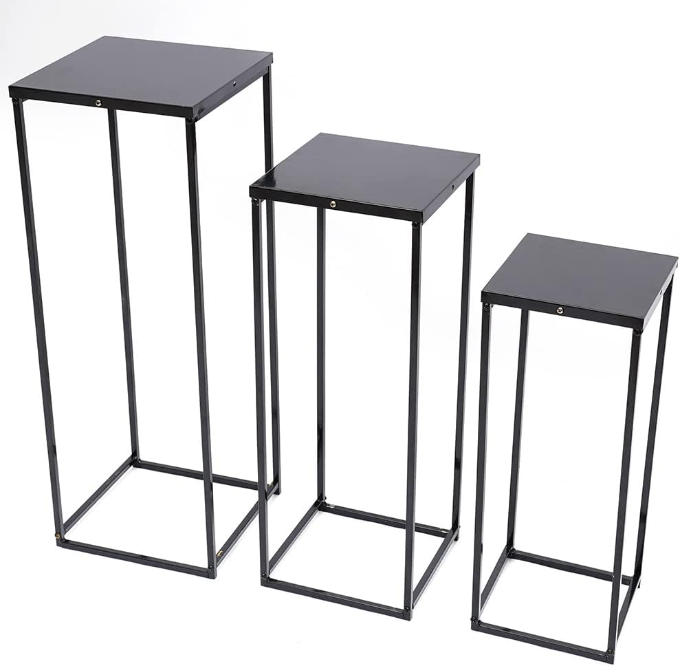 Eapmic Soporte de metal para flores de boda, jarrón de piso, columna de flores, soporte geométrico para centros de mesa, arreglos florales de mesa,