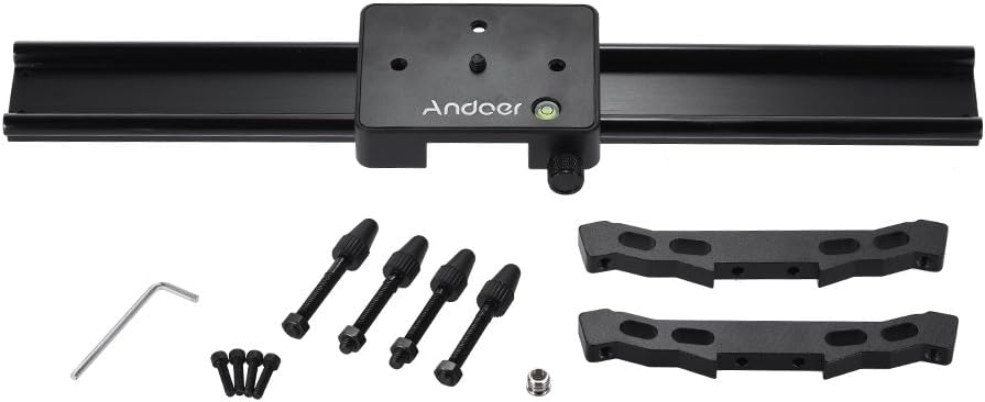Andoer Carril estabilizador de pista deslizante de cámara de 15.7 in compatible con Nikon Canon Sony, carga máxima 6kg1.3lb