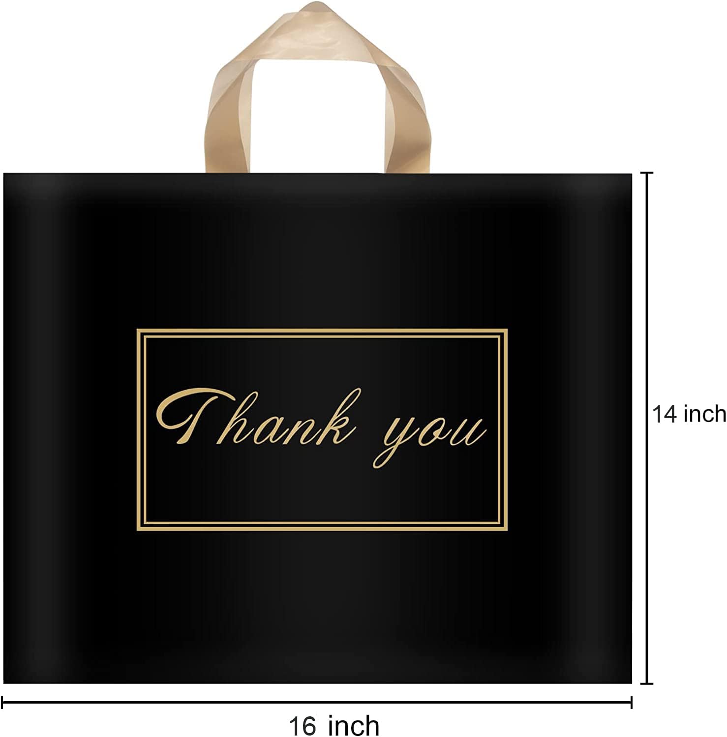 WAKAKO Paquete de 60 bolsas de compras de agradecimiento, bolsas de regalo de agradecimiento de 16 x 14 pulgadas con asa para pequeñas empresas,