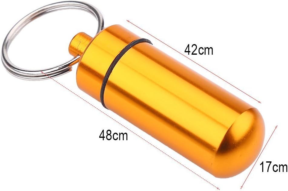 Pastillero, mini pastillero de aluminio impermeable, organizador de botellas con llavero para medicamentos al aire libre (9 unidades)