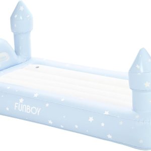 FUNBOY Cama y colchón de aire de viaje Blue Castle Sleepover para niños. Perfecto para fiestas de pijamas. Incluye bolsa de transporte, tamaño FUNBOY Cama y colchón de aire de viaje Blue Castle Sleepover para niños. Perfecto para fiestas de pijamas. Incluye bolsa de transporte, tamaño