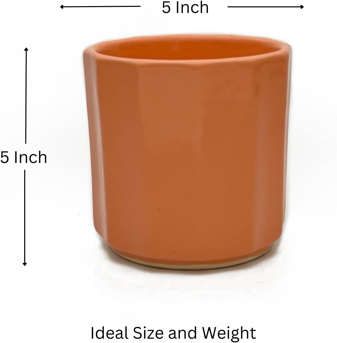 Perilla Home Maceta individual de cerámica hecha a mano para interiores y exteriores con orificio de drenaje para decoración del hogar y la oficina,