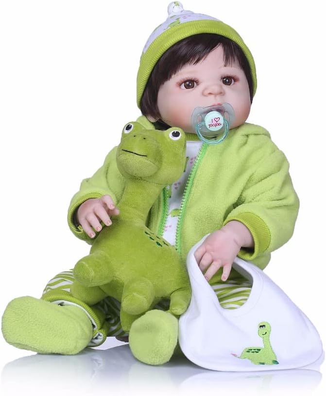 6 piezas de muñecas de bebé Babyfere Reborn ropa de dinosaurio verde para muñecas Reborn de 20 a 22 pulgadas