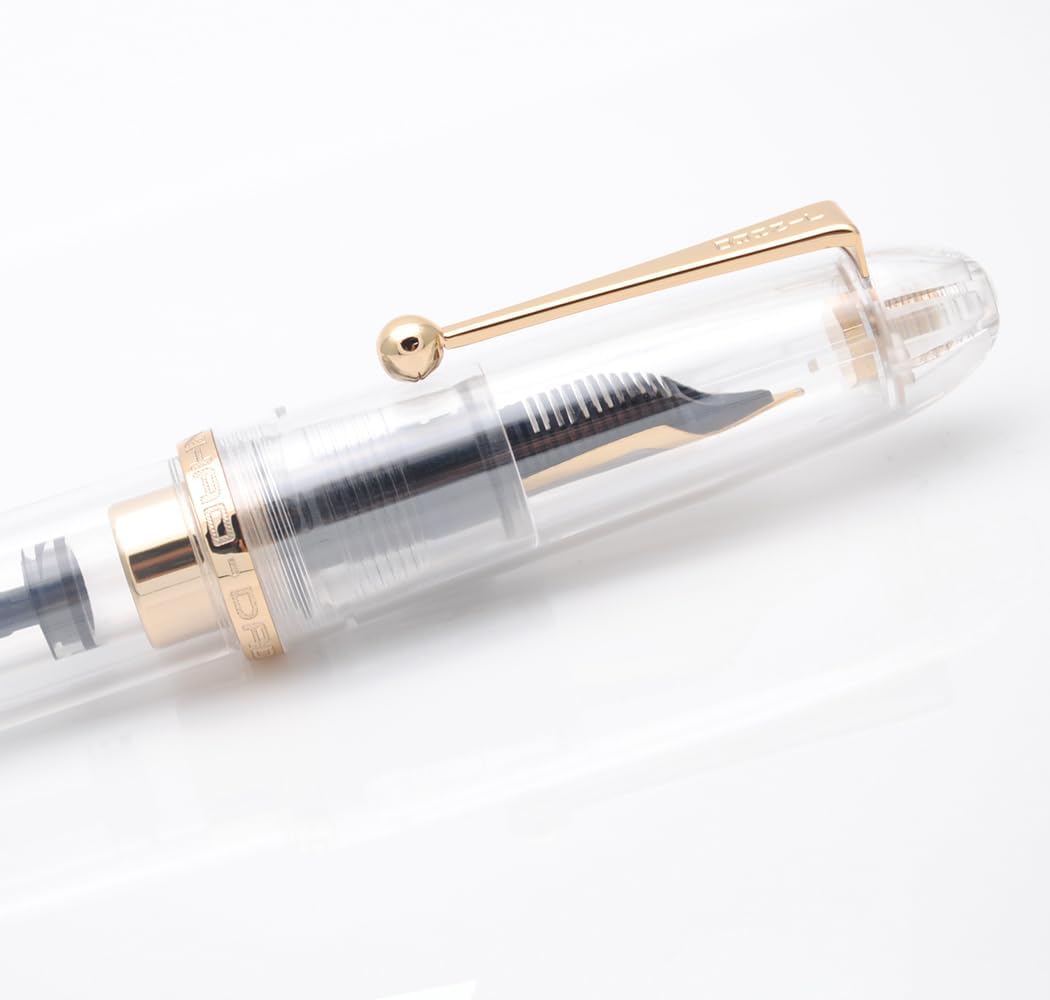 JINHAO 9019 – Pluma estilográfica Dadao Series con convertidor de tinta de alta capacidad (transparente, punta mediana de 0.028 in)
