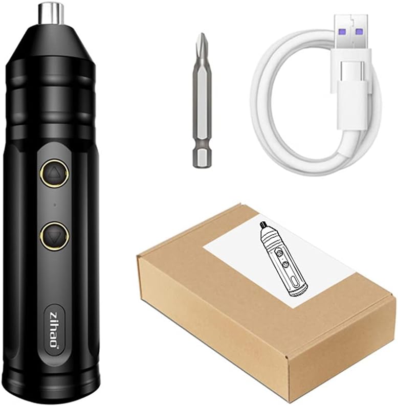 HUIOP Destornillador eléctrico recargable, mini destornillador eléctrico inalámbrico, juego de herramientas eléctricas portátiles, destornillador