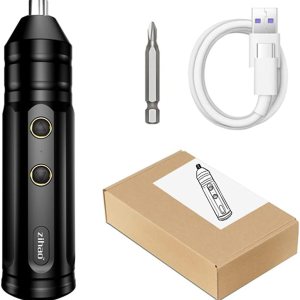 HUIOP Destornillador eléctrico recargable, mini destornillador eléctrico inalámbrico, juego de herramientas eléctricas portátiles, destornillador HUIOP Destornillador eléctrico recargable, mini destornillador eléctrico inalámbrico, juego de herramientas eléctricas portátiles, destornillador