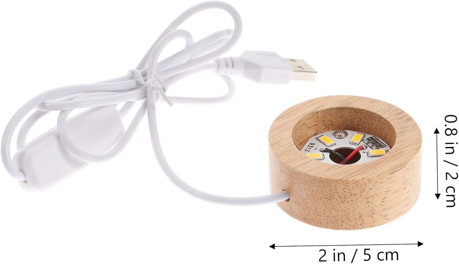 Angoily Pantalla 5 unids Crystal Ball Lámpara Soporte Soporte de Monitor de Madera Base de Luz Base LED de Madera Arte de Cristal Iluminado Bolas de
